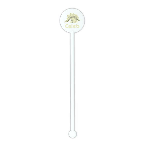 Dinosaur Skeletons White Plastic 5.5" Stir Stick - Round - Single Stick