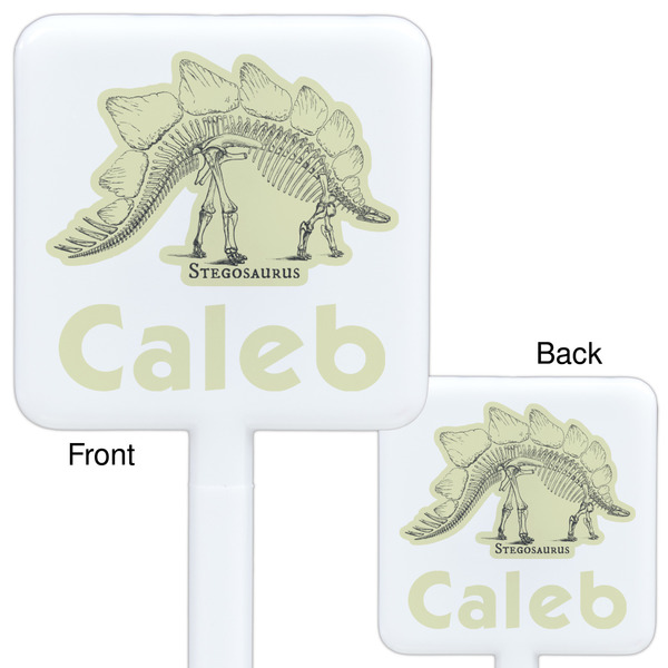 Dinosaur Skeletons White Plastic Stir Stick - Double Sided - Approval