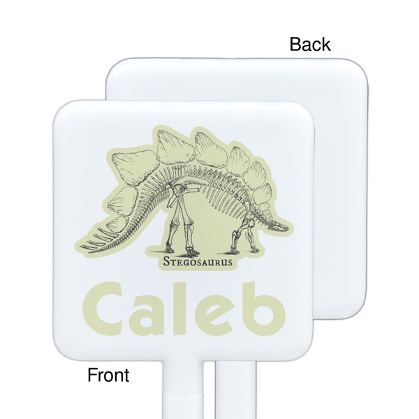 Dinosaur Skeletons White Plastic Stir Stick - Single Sided - Square - Approval