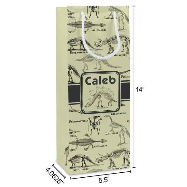 Dinosaur Skeletons Wine Gift Bag - Dimensions