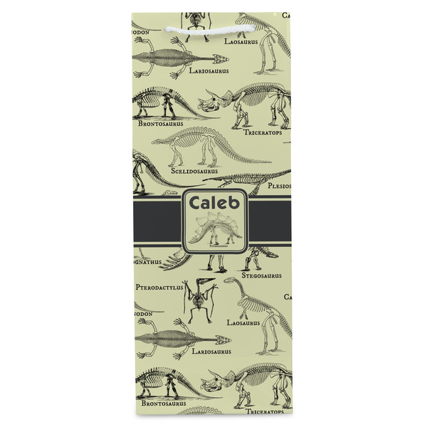 Dinosaur Skeletons Wine Gift Bag - Gloss - Front