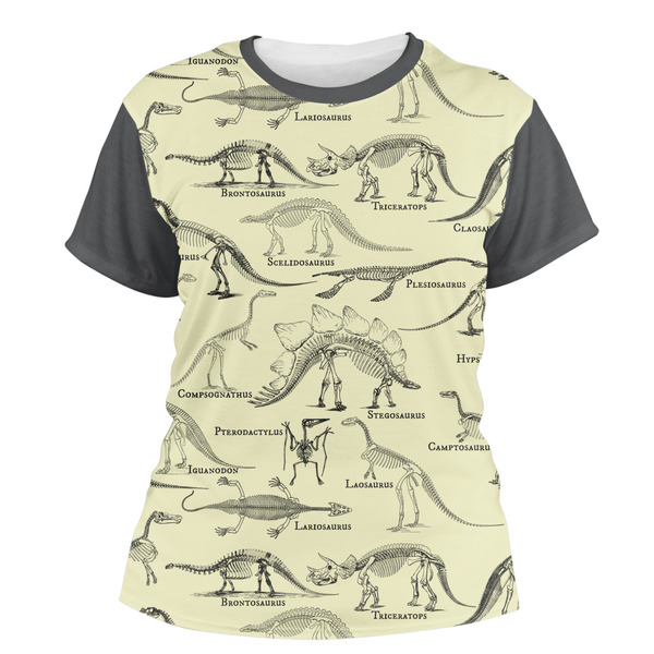 Custom Dinosaur Skeletons Women's Crew T-Shirt - Medium