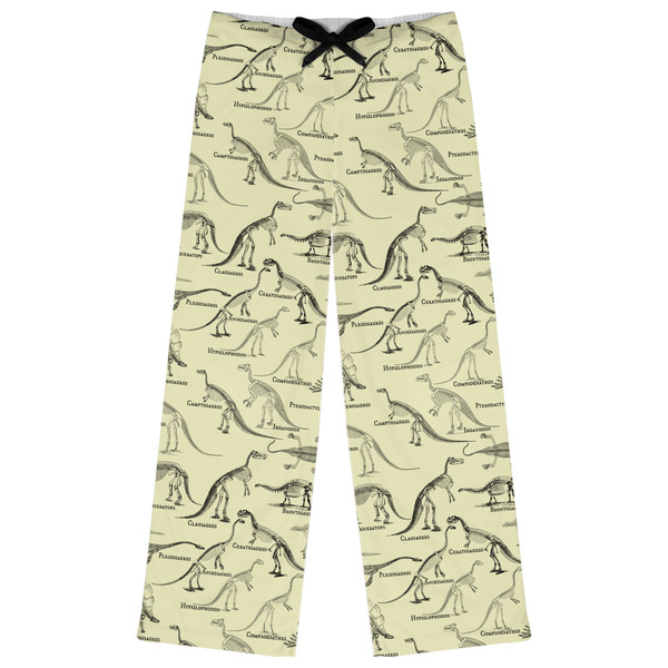 Custom Dinosaur Skeletons Womens Pajama Pants - L