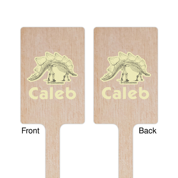 Dinosaur Skeletons Wooden 6.25" Stir Stick - Rectangular - Double Sided - Front & Back