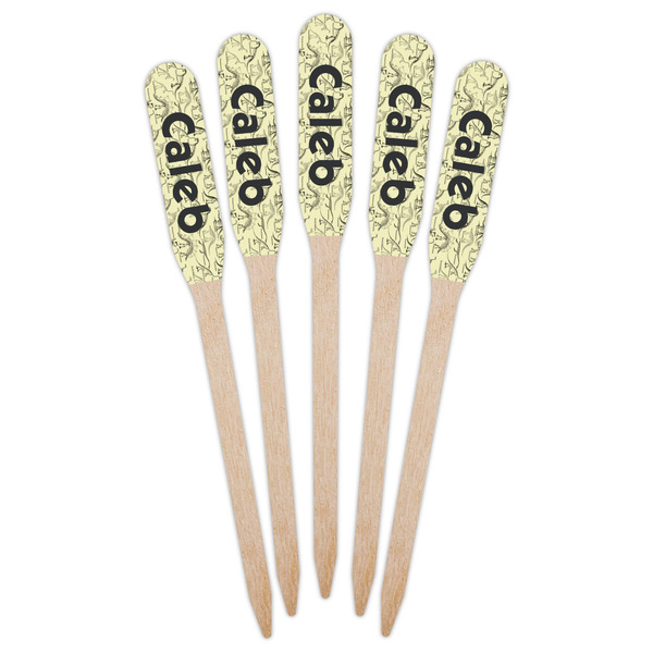 Dinosaur Skeletons Wooden Food Pick - Paddle - Fan View