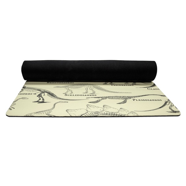 Dinosaur Skeletons Yoga Mat Rolled up Black Rubber Backing