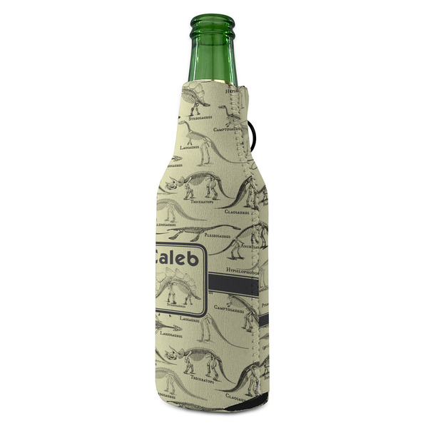 Dinosaur Skeletons Zipper Bottle Cooler - ANGLE (bottle)