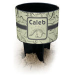 Dinosaur Skeletons Black Beach Spiker Drink Holder (Personalized)