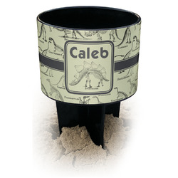 Dinosaur Skeletons Black Beach Spiker Drink Holder (Personalized)