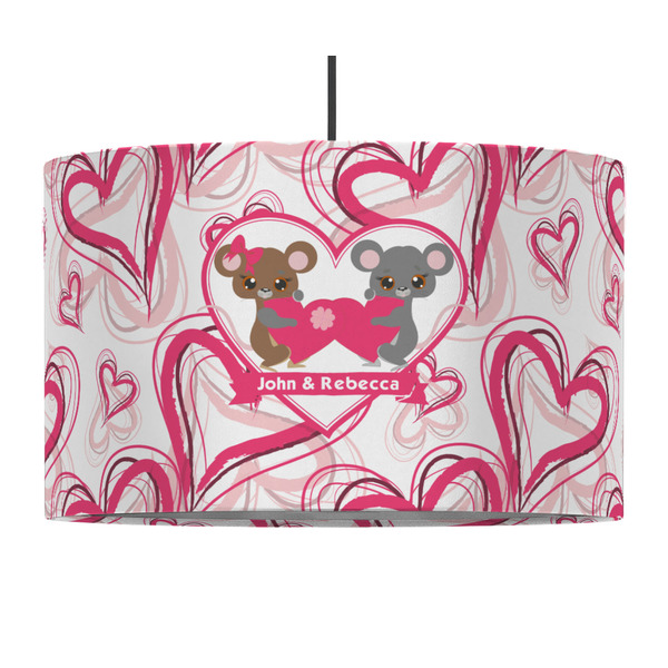 Custom Valentine's Day 12" Drum Pendant Lamp - Fabric (Personalized)