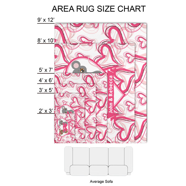 Valentine's Day 2'x3' Indoor Area Rugs - Size Chart