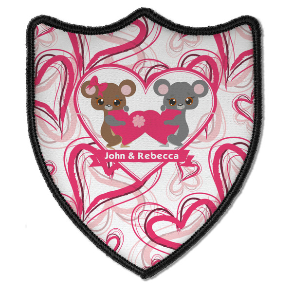 Custom Valentine's Day Iron On Shield Patch B w/ Couple's Names