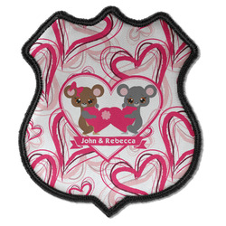 Valentine's Day Iron On Shield Patch C w/ Couple's Names