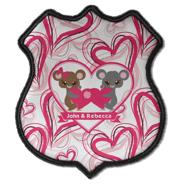Custom Valentine's Day Iron On Shield Patch C w/ Couple's Names