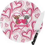 Valentine's Day Round Glass Cutting Board - Small (Personalized)