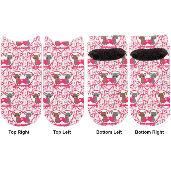 Valentine's Day Adult Ankle Socks - Double Pair - Front and Back - Apvl