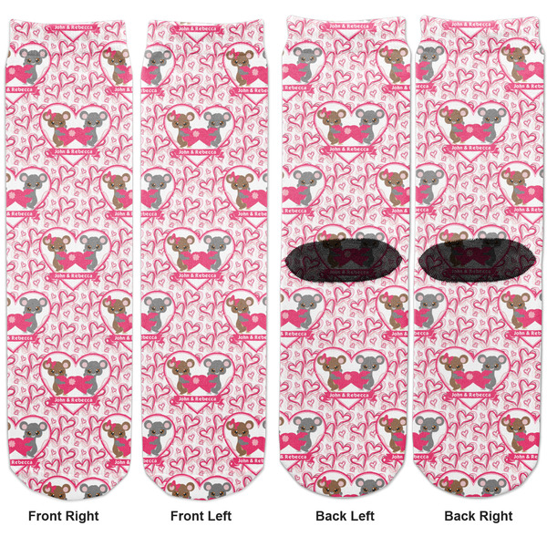 Valentine's Day Adult Crew Socks - Double Pair - Front and Back - Apvl