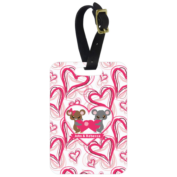 Custom Valentine's Day Metal Luggage Tag w/ Couple's Names