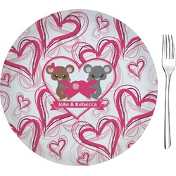 Valentine's Day 8" Glass Appetizer / Dessert Plates - Single or Set (Personalized)