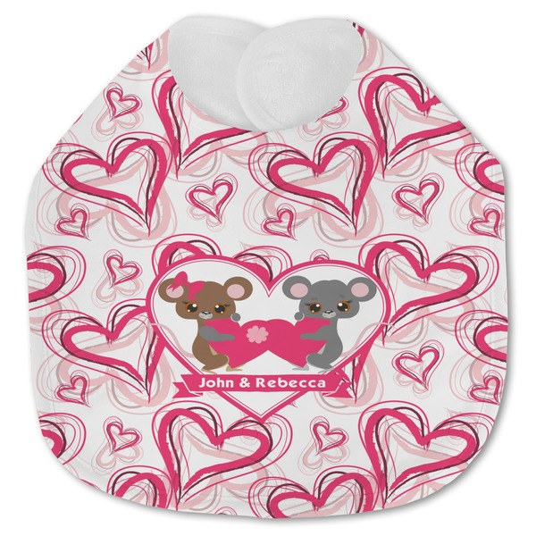 Custom Valentine's Day Jersey Knit Baby Bib w/ Couple's Names