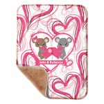 Valentine's Day Sherpa Baby Blanket - 30" x 40" w/ Couple's Names