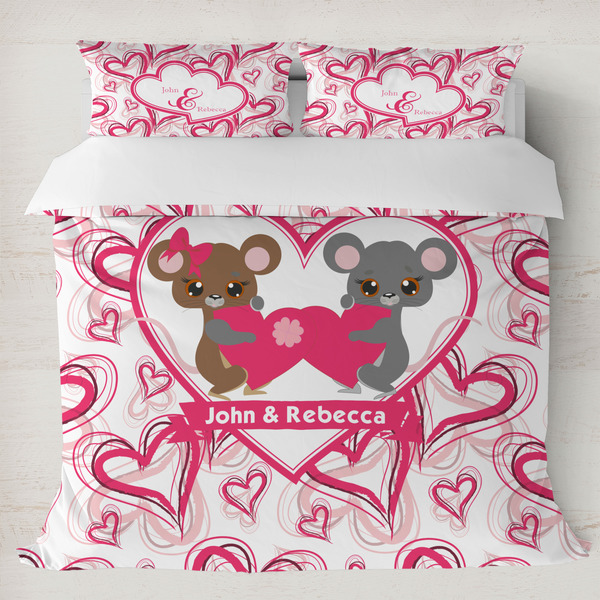 Custom Valentine's Day Duvet Cover Set - King (Personalized)