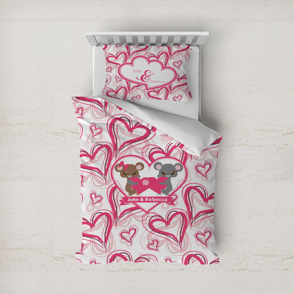 Custom Valentine's Day Duvet Cover Set - Twin (Personalized)