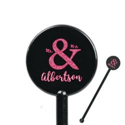Valentine's Day 5.5" Round Plastic Stir Sticks - Black - Double Sided (Personalized)
