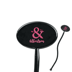 Valentine's Day 7" Oval Plastic Stir Sticks - Black - Single Sided (Personalized)