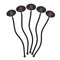 Valentine's Day Black Plastic 7" Stir Stick - Oval - Fan