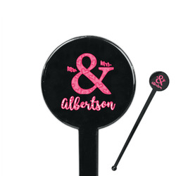Valentine's Day 7" Round Plastic Stir Sticks - Black - Double Sided (Personalized)