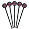 Valentine's Day Black Plastic 7" Stir Stick - Round - Fan View