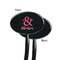 Valentine's Day Black Plastic 7" Stir Stick - Single Sided - Oval - Front & Back