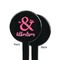 Valentine's Day Black Plastic 7" Stir Stick - Single Sided - Round - Front & Back