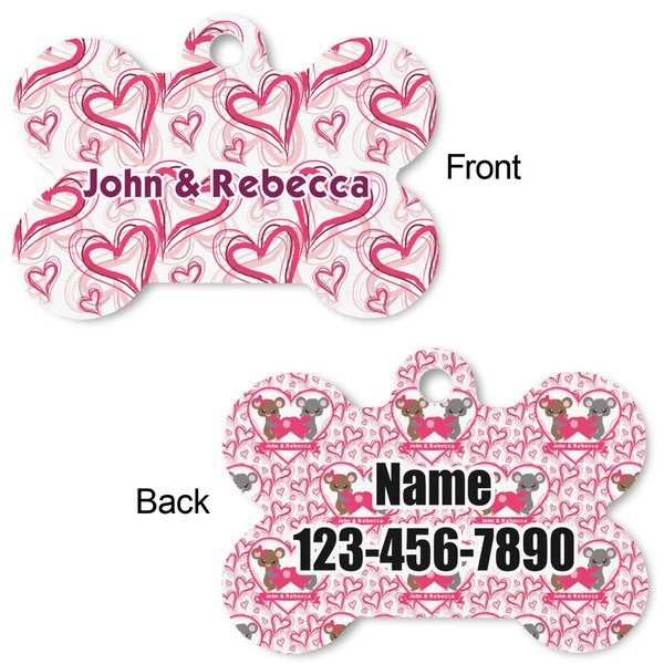 Valentine's Day Bone Shaped Dog ID Tag - Large - Approval