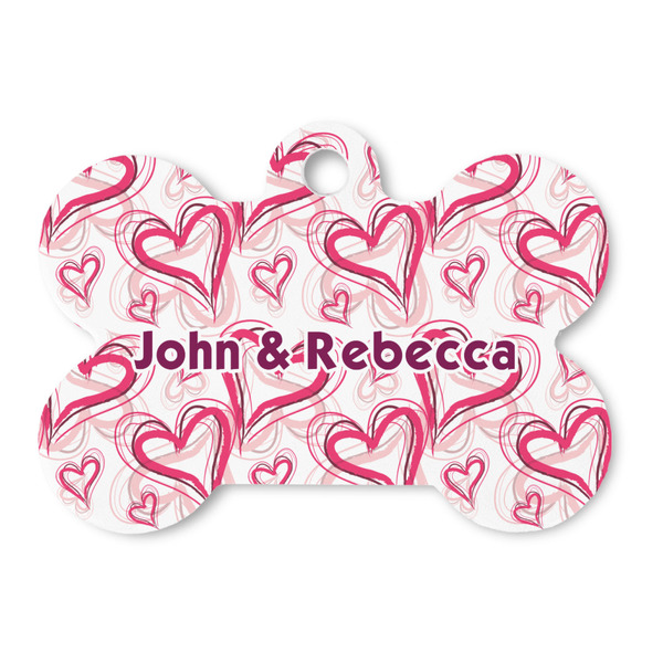 Custom Valentine's Day Bone Shaped Dog ID Tag (Personalized)