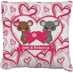 Valentine's Day Faux-Linen Throw Pillow 16" (Personalized)