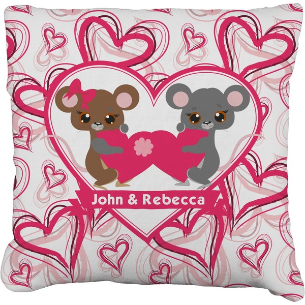 Custom Valentine's Day Faux-Linen Throw Pillow 16" (Personalized)