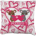 Valentine's Day Faux-Linen Throw Pillow 18" (Personalized)