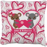 Valentine's Day Faux-Linen Throw Pillow 18" (Personalized)