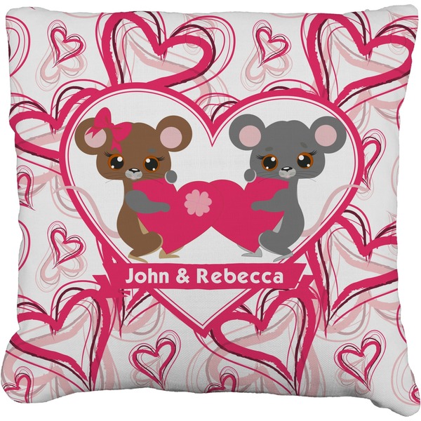 Custom Valentine's Day Faux-Linen Throw Pillow 18" (Personalized)