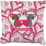 Valentine's Day Faux-Linen Throw Pillow 20" (Personalized)