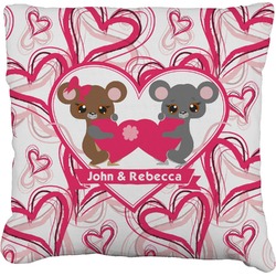 Valentine's Day Faux-Linen Throw Pillow 20" (Personalized)