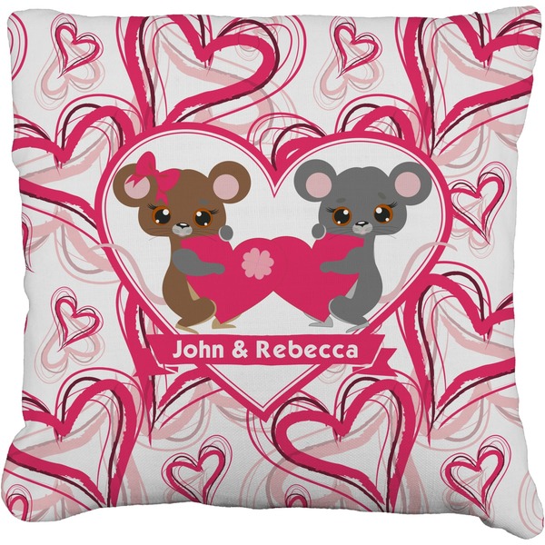 Custom Valentine's Day Faux-Linen Throw Pillow 20" (Personalized)