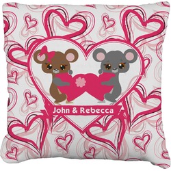Valentine's Day Faux-Linen Throw Pillow 26" (Personalized)