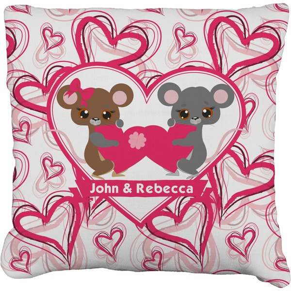 Custom Valentine's Day Faux-Linen Throw Pillow 26" (Personalized)