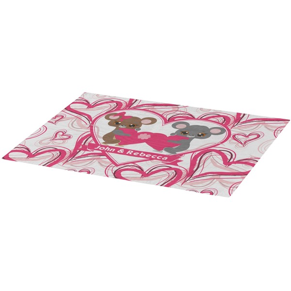 Valentine's Day Burlap Placemat (Angle View)