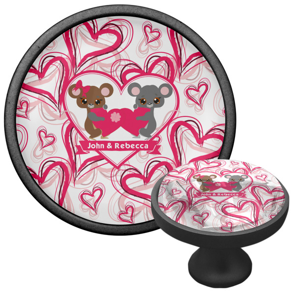 Valentine's Day Cabinet Knob - Black - Multi Angle