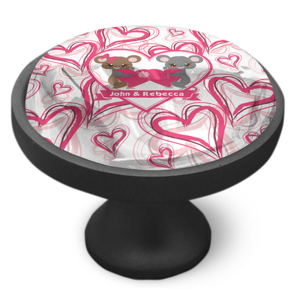 Valentine's Day Cabinet Knob - Black - Side