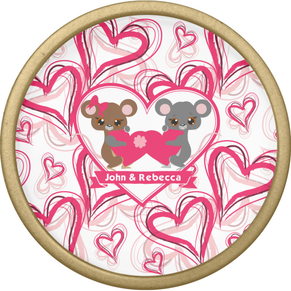 Valentine's Day Cabinet Knob - Gold - Front